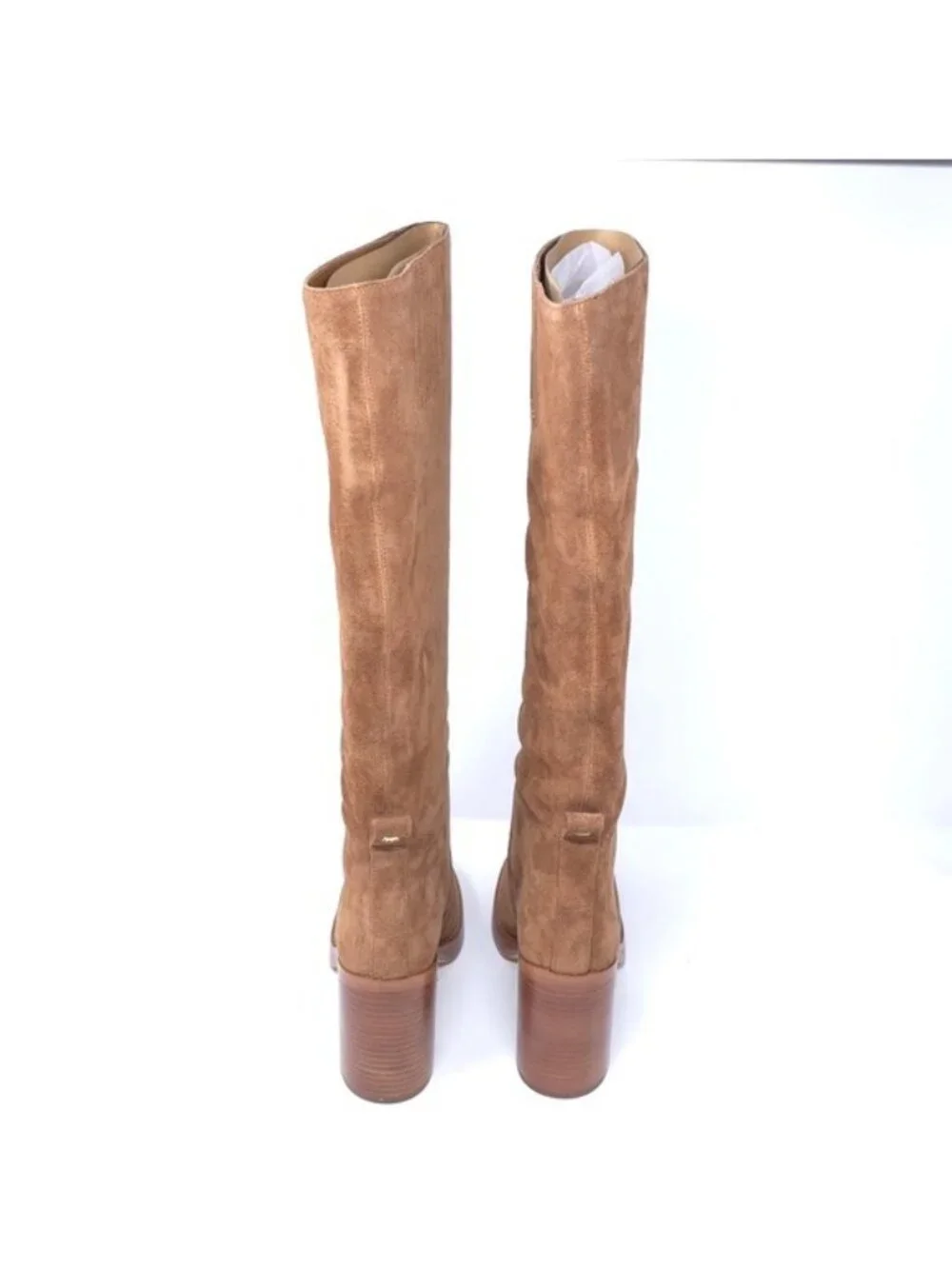 Michael Kors Boots Hayden Luggage Suede Knee High Block Heel